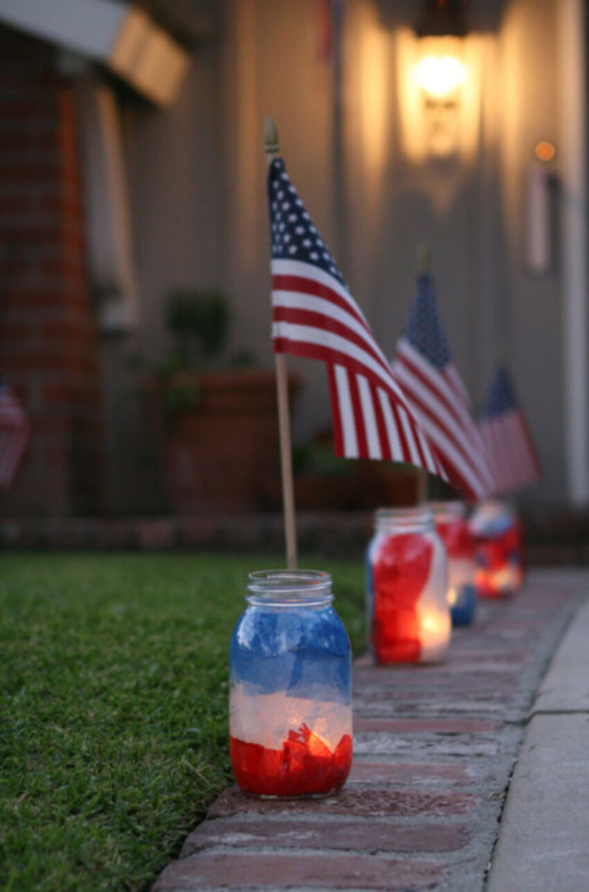 Mason Jars are great for Fourth of July crafts.
