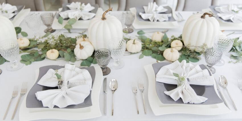 White can also work as Thanksgiving decor! Source: Elle Decor