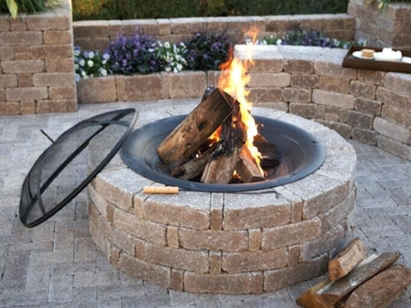 Fully finished fire pit in your backyard