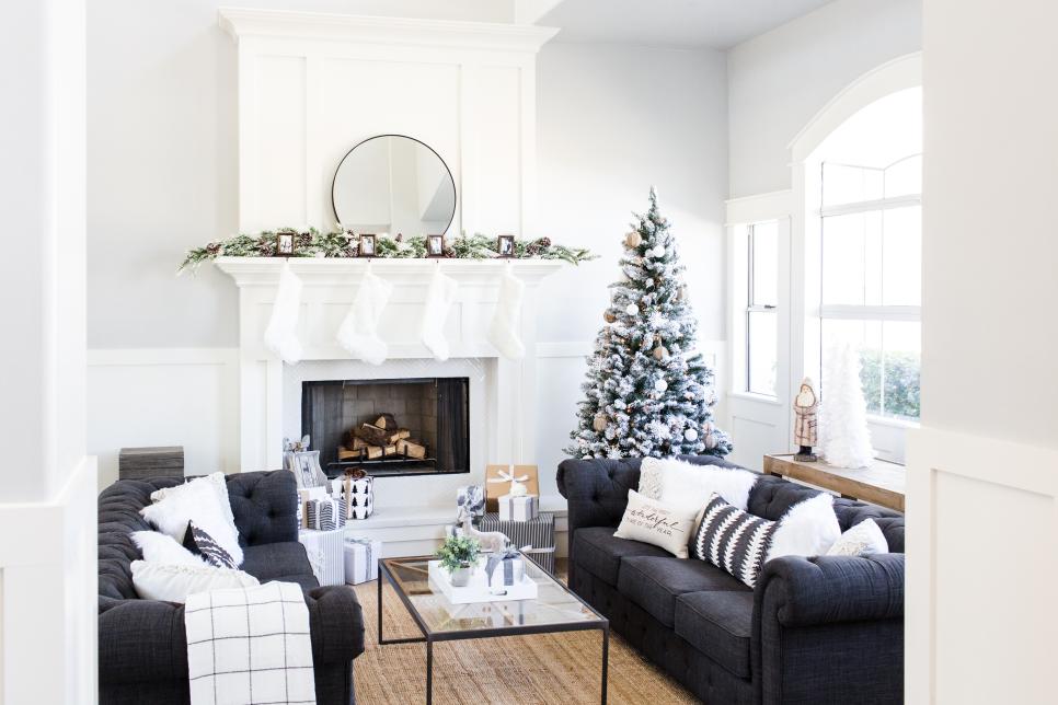 Use the color white to bring snow indoors. Source: HGTV