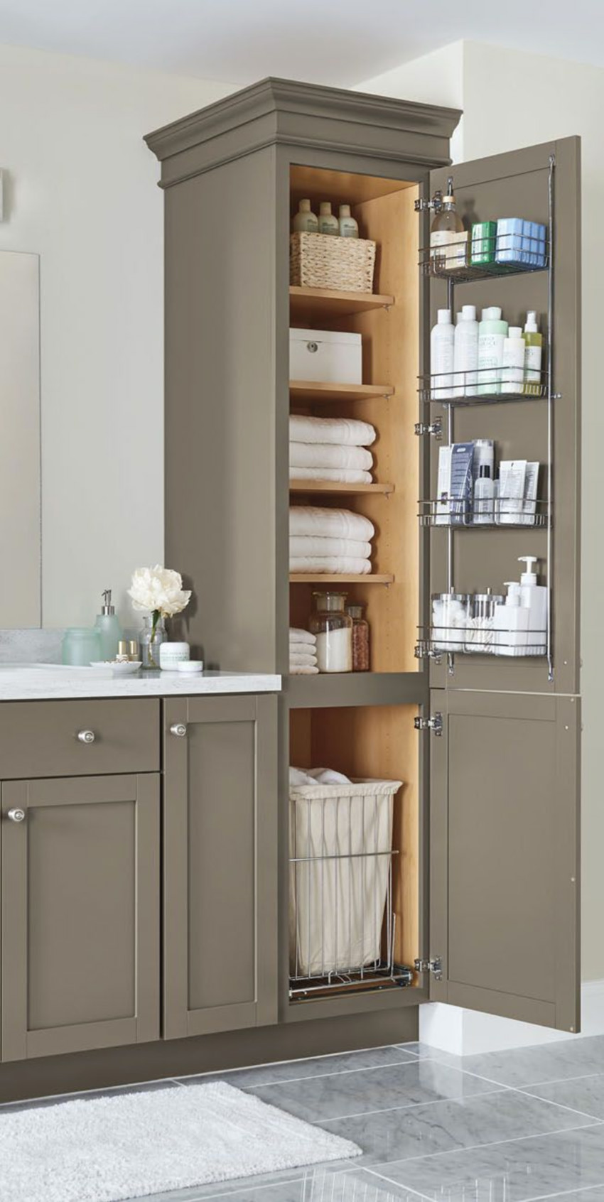 Your bathroom will be much better with a storage solution like this.