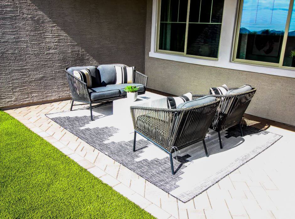 Cushions rug patio space