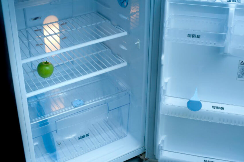 Clean the fridge so food never goes to the trash.