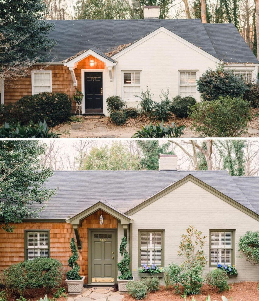 The painted door and windows gave this home an updated look. Source: HGTV