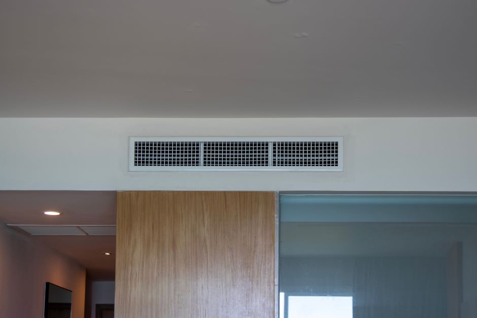 Return air ventilation of the air conditioning system, near the ceiling