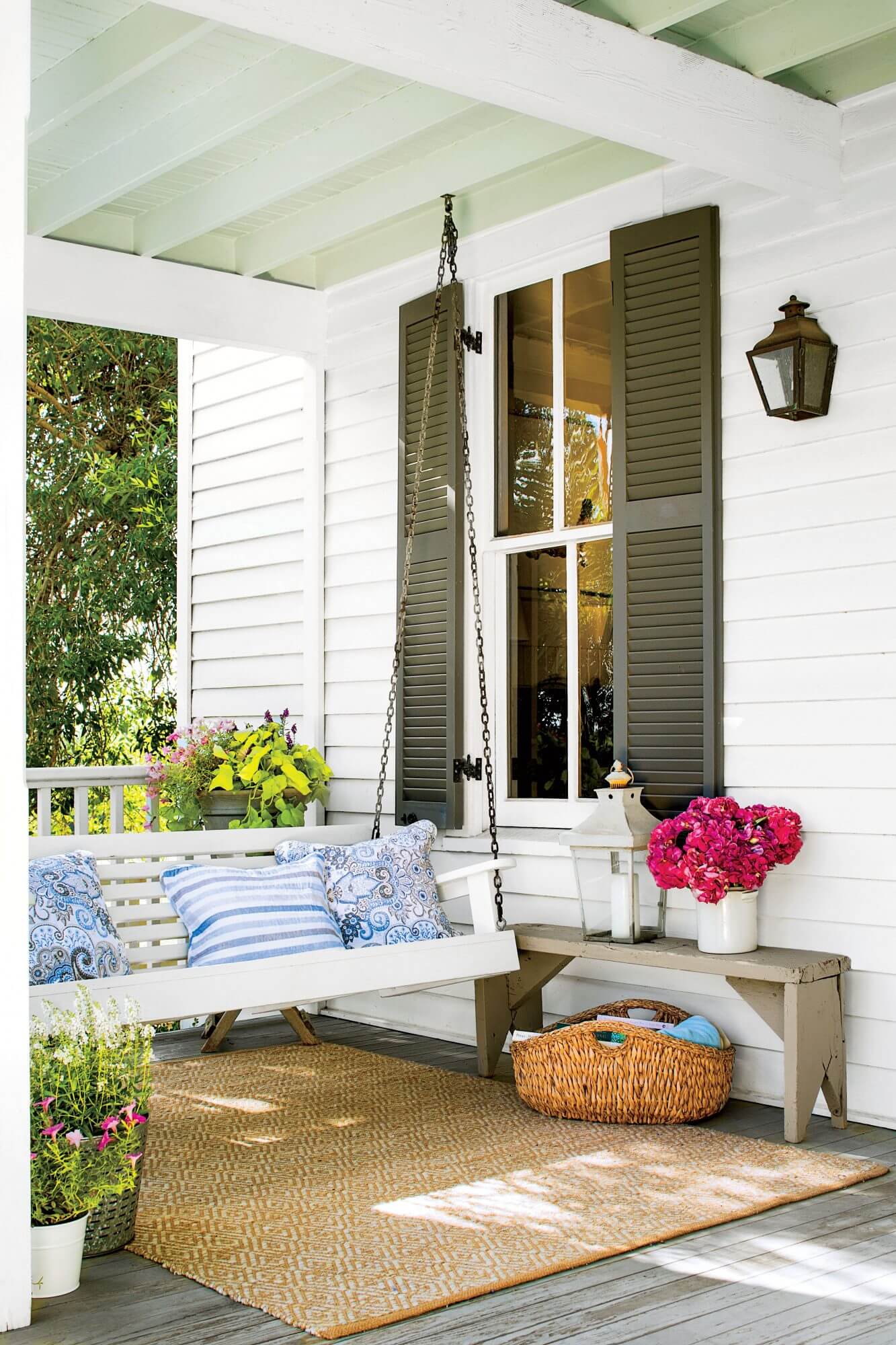 A swing can be a great addition to any porch. Source: Yahoo