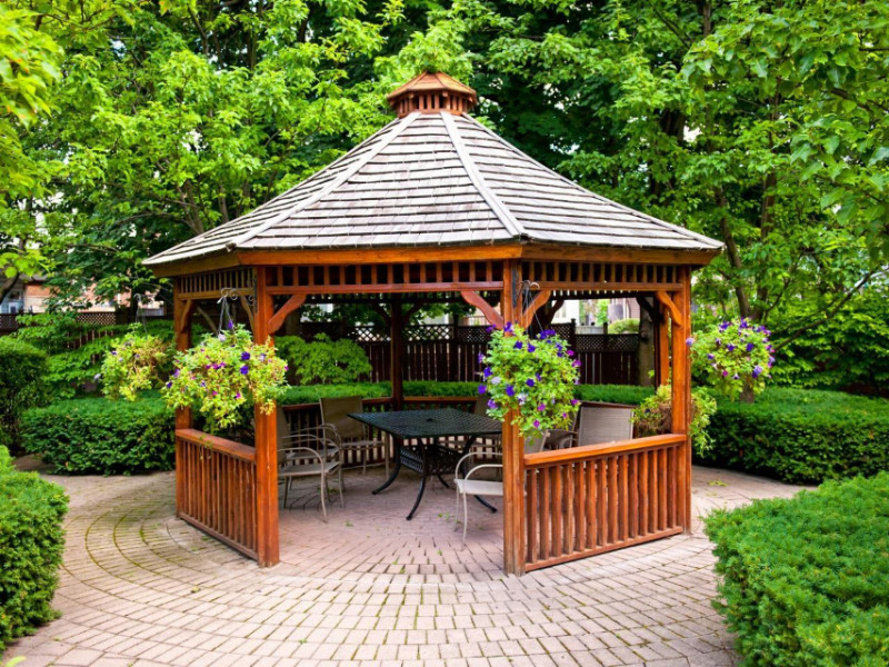 Gazebos are adorable and useful in many situations. Source: Decoratorist