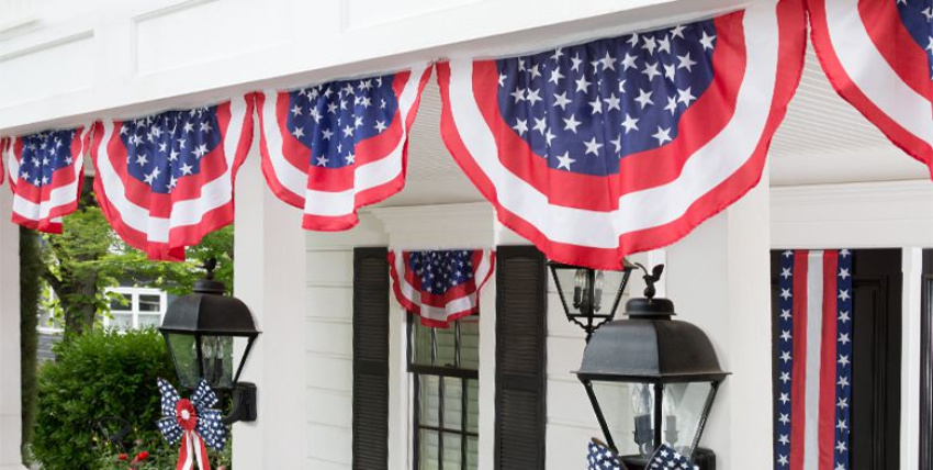For party decoration, use flag bunting or banners.