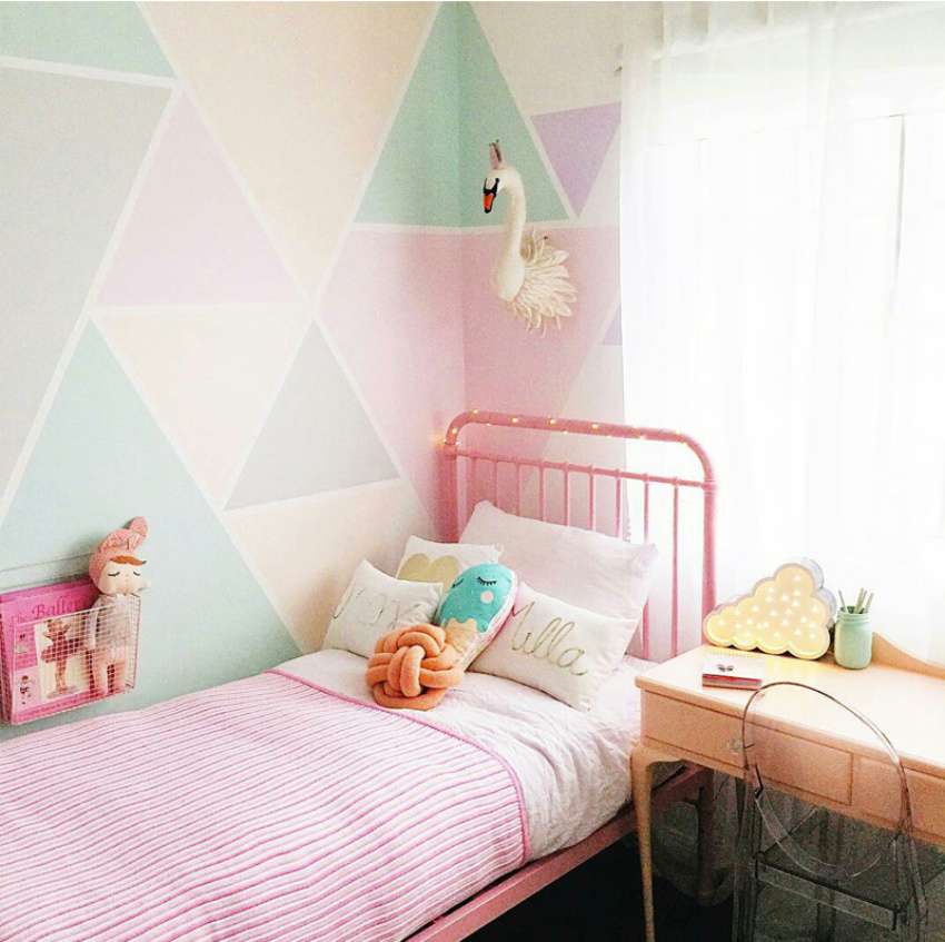 Geometric shapes are subtle but elegant ways to improve a room. Source: Kids Interiors