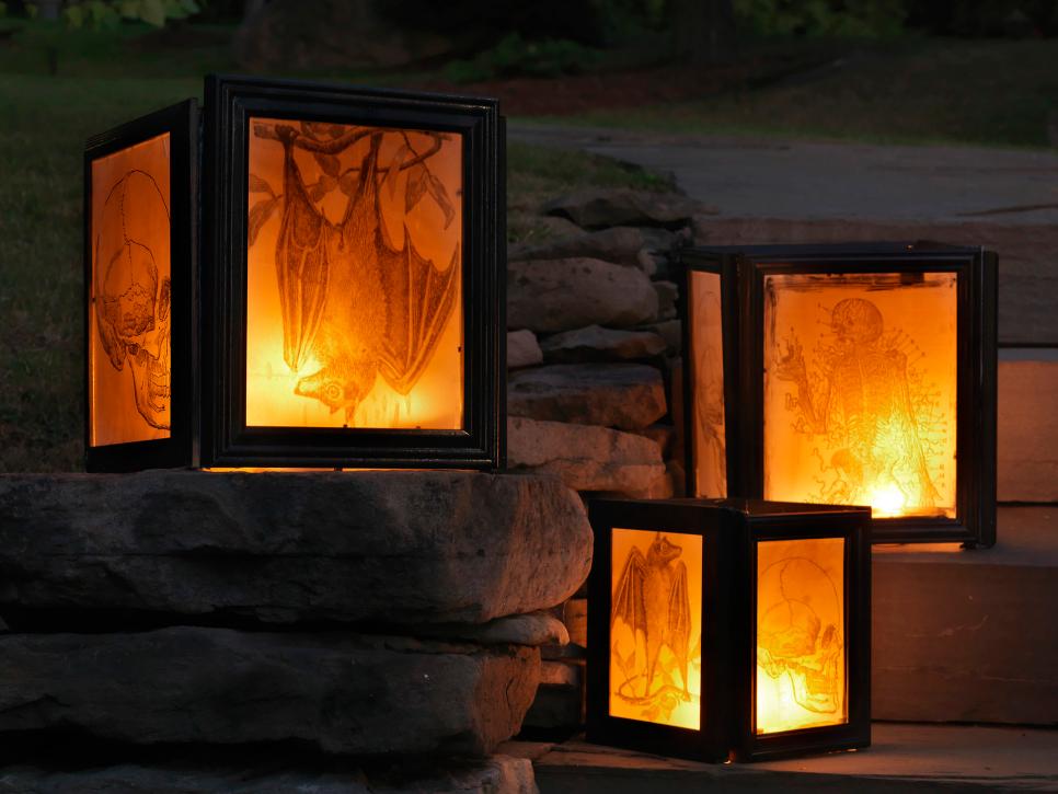 A DIY lantern made of picture frames. Source: DIY Network