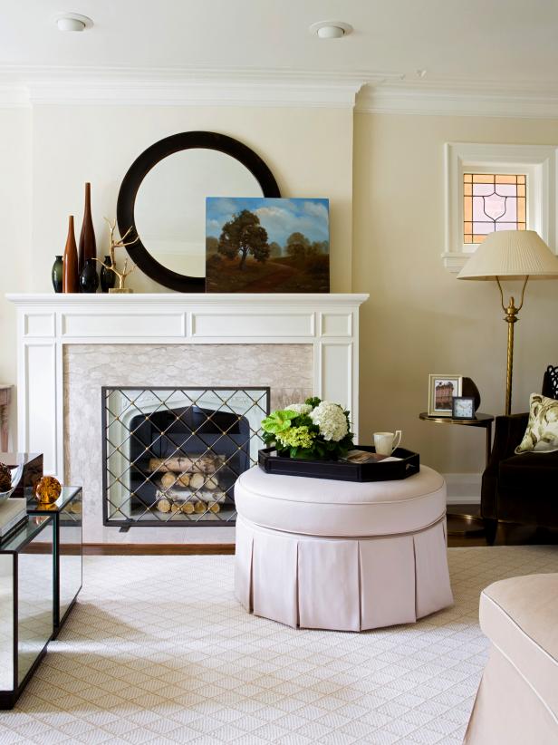 A fireplace screen can be a show of style by itself! Source: HGTV