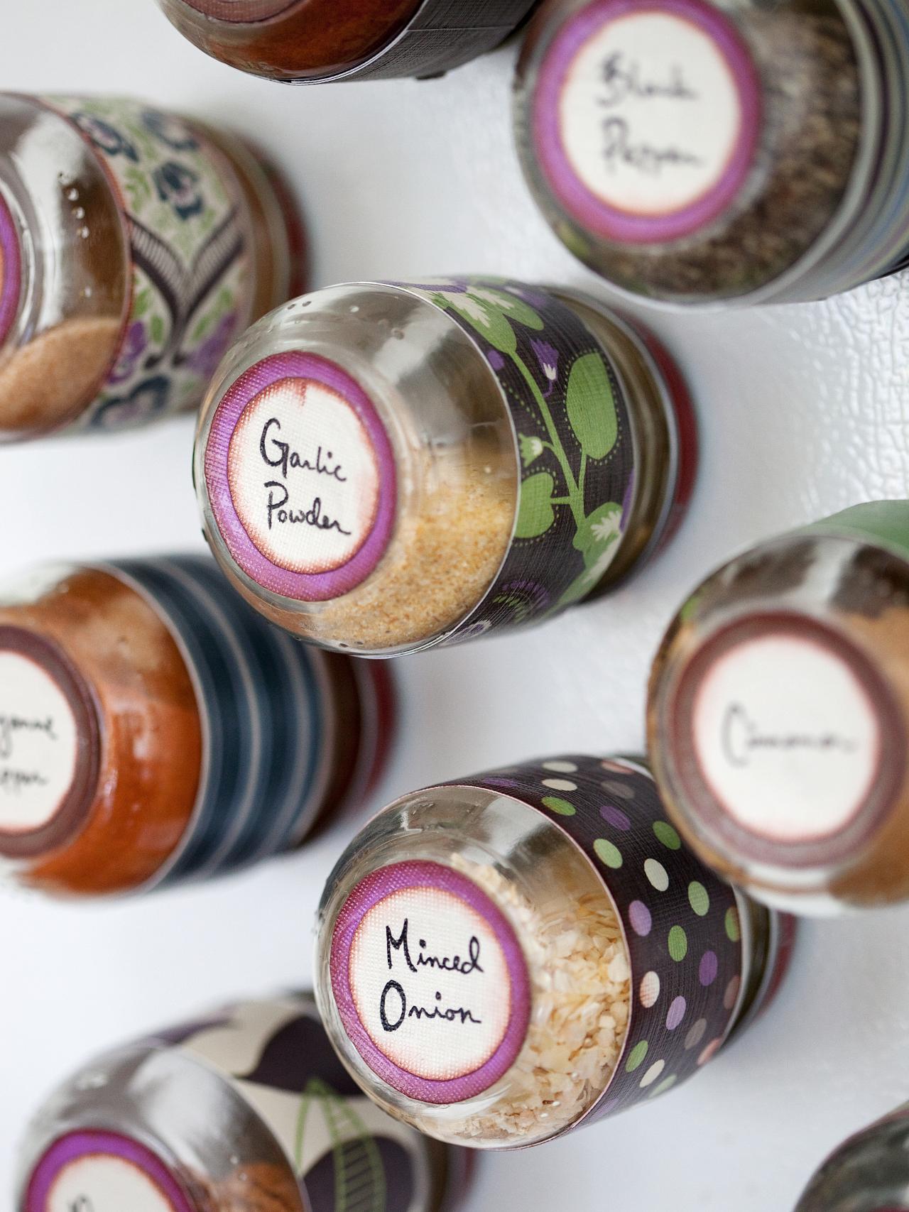 Baby food jars are great for storing spices. Source: HGTV