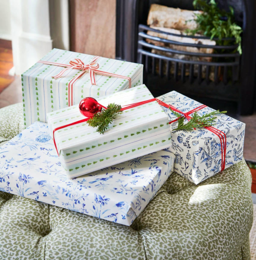 Custom wrapping paper looks awesome. Source: Southern Living