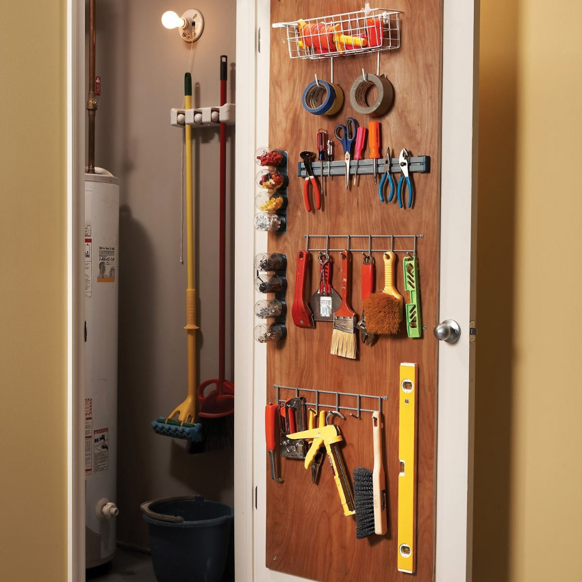 This tool rack saved a lot of floor space. Source: Family Handyman