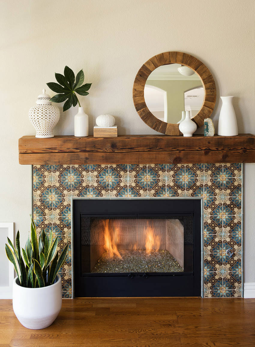 Tile work is awesome for fireplace upgrades! Source: BHG