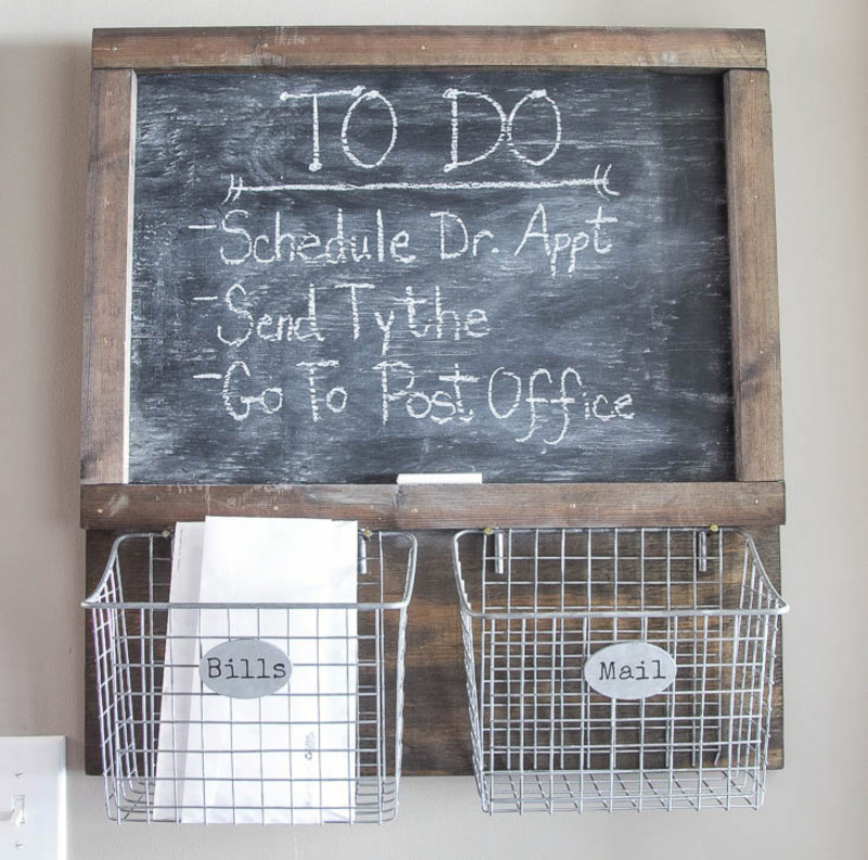 Baskets make it very easy to categorize your paper. Source: Remodelaholic