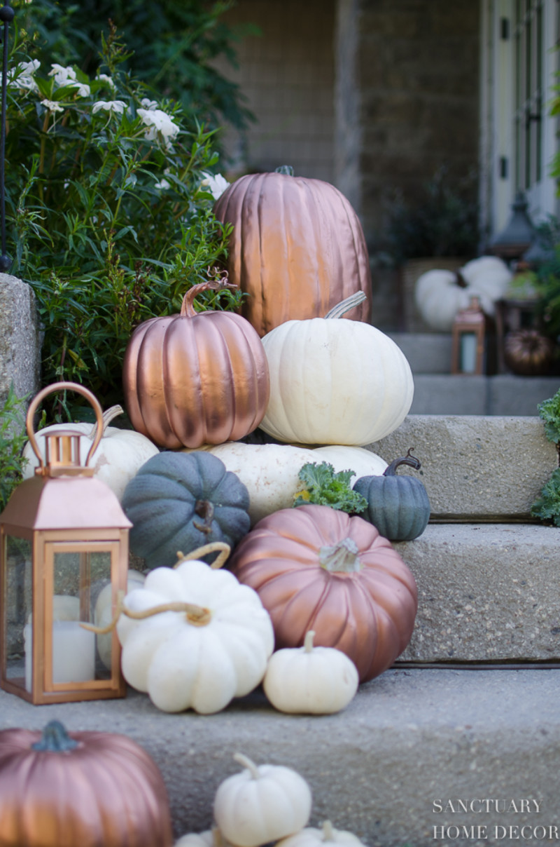 Paint your pumpkins to add some glam! Source: Sanctuary Home Decor